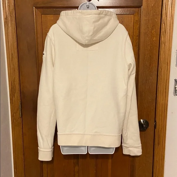 Abercrombie & Fitch Y2K Muscle Off white Full Zip up Hoodie Size Medium - Picture 7 of 13